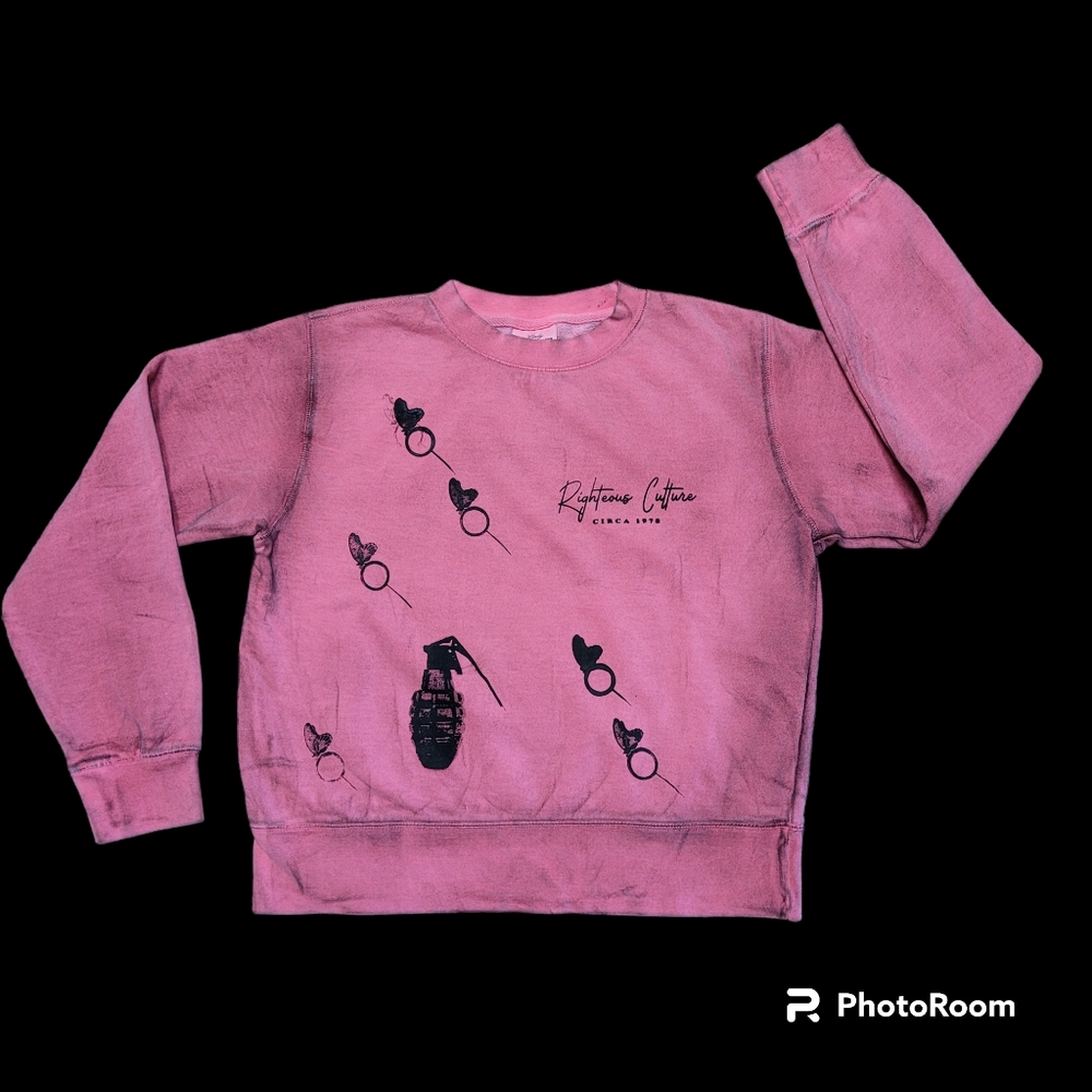 Nwt! Righteous Culture "Cost of Freedom" Distressed Oversized Crewneck Sz S